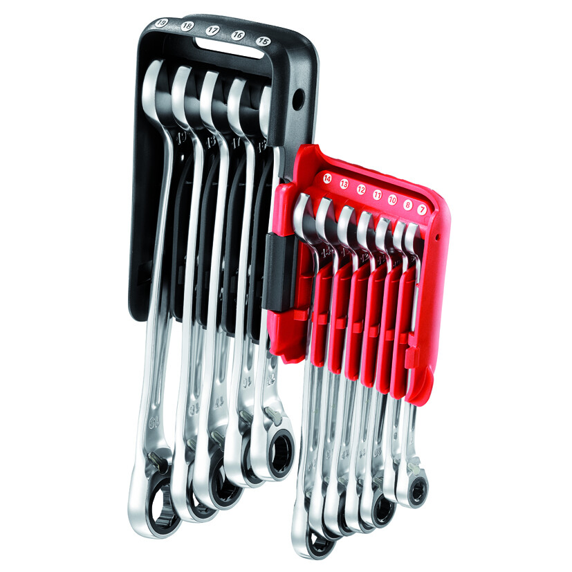 USAG Ringsteekratelsleutelset 7-19 mm. CLIP 12-delig 285KADS12