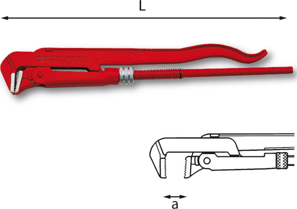 USAG Pijptang 305N 690 mm. recht 0 105 mm. 3 305N690